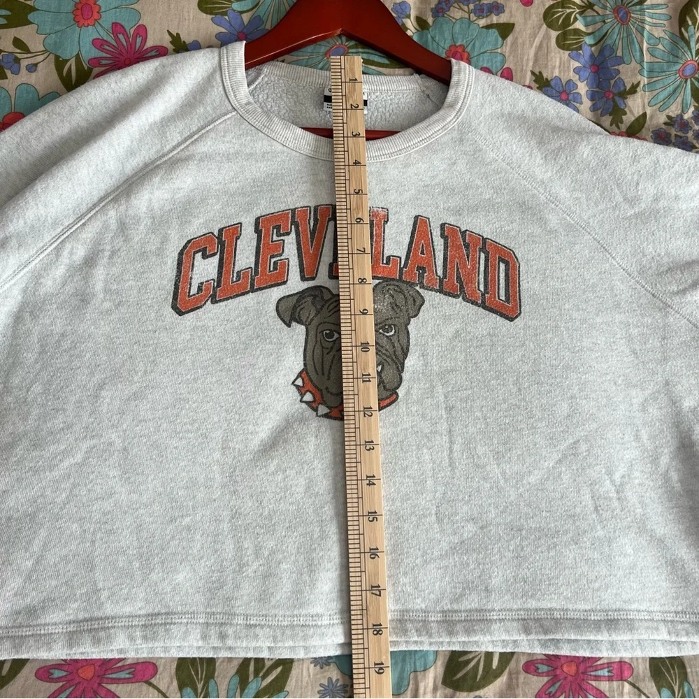 Where I Come From Cleveland Gray Women's cropped  Sweatshirt Browns bulldog soft - Picture 8 of 8